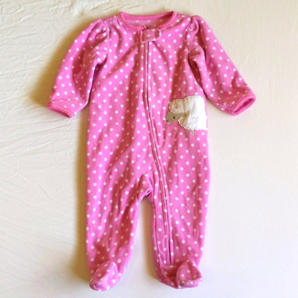 simple joys carter's fleece zipper footie sleeper pajamas 3-6 months baby girl